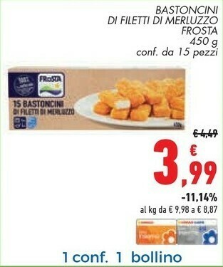 Conad Superstore Frosta Bastoncini di pesce offerta