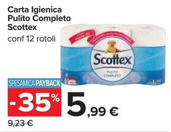 Carrefour Scottex Carta Igienica Pulito Completo 12 rotoli offerta