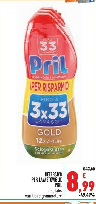 Conad Pril Detersivo lavastoviglie offerta