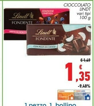 Conad Lindt Cioccolato offerta
