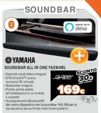 Expert Yamaha Soundbar All In One Yas109bl offerta