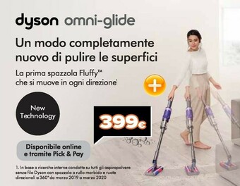 Expert Dyson Omni-glide Senza Sacchetto 0,2 L Blu, Grigio, Rosso offerta