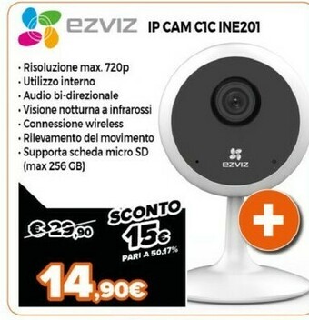 Expert EZVIZ C1C Telecamera Di Sicurezza IP Interno Sferico Soffitto/Parete/scrivania 1280 X 720 Pixel offerta