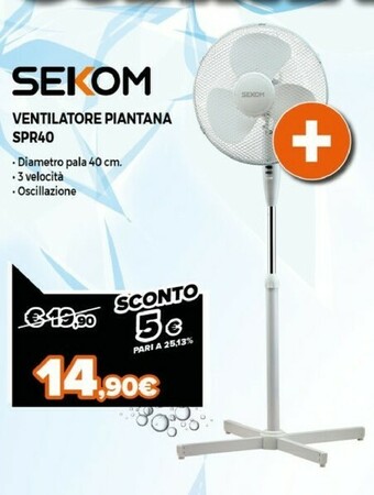 Expert Sekom Ventilatore Piantana Spr40 offerta