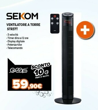 Expert Sekom Ventilatore A Torre Str37t offerta