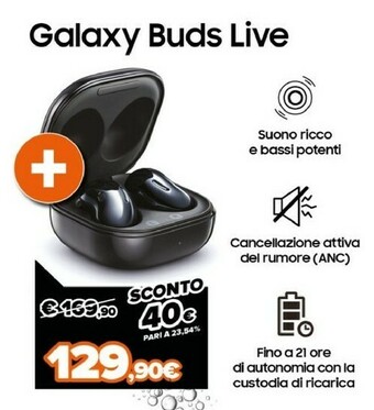 Expert Samsung Galaxy Buds Live Cuffia Auricolare Bluetooth Nero offerta