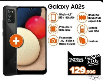 Samsung Galaxy A02s 32 GB Display 6.5" HD+ TFT LCD Black