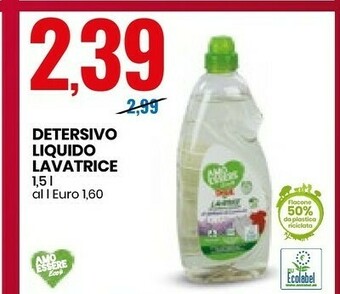 Eurospin Amo essere biologico Detersivo Liquido offerta