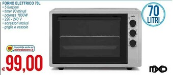 MD Discount MXD Forno Elettrico 70 L offerta