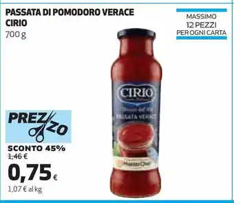 Coop Passata di pomodoro verace cirio offerta