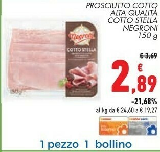 Conad Superstore Negroni Prosciutto cotto offerta