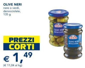 Esselunga Neri Olive nere o verdi,denocciolate 135 g offerta
