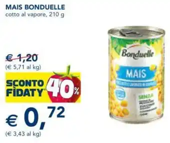 Esselunga Bonduelle Mais cotto al vapore 210 g offerta