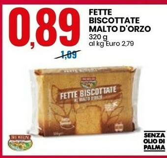 Eurospin Malto D'orzo Fette Biscottate offerta