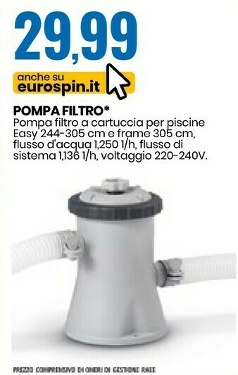 Eurospin Pompa Filtro offerta