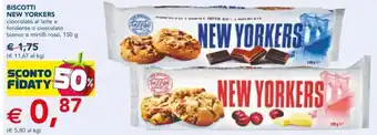Esselunga New Yorkers Biscotti cioccolato al latte e fondente offerta