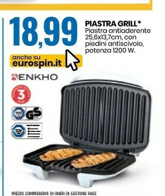 Eurospin Enkho Piastra Grill offerta