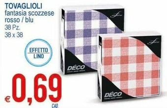 MD Discount Tovaglioli Fantasia Scozzese Rosso/ Blu offerta