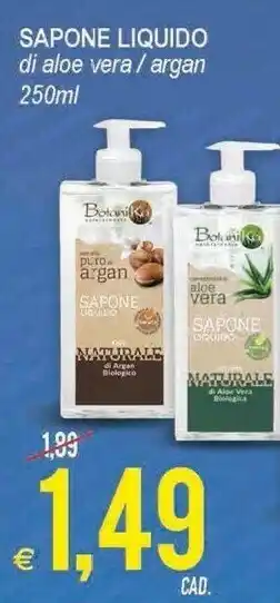 MD Discount Botanika Sapone Liquido Di Aloe Vera/ Argan offerta