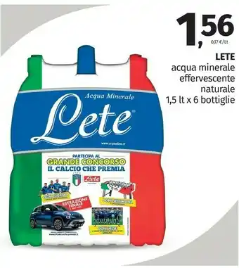 Pam Lete Acqua Minerale Effervescente Naturale 1500 G(ml) offerta