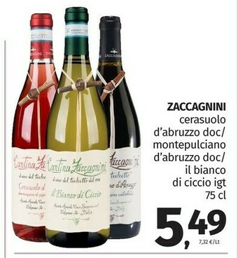 Pam Cantina zaccagnini Il Vino Dal Tralcetto Montepulciano D'Abruzzo 750 G(ml) offerta