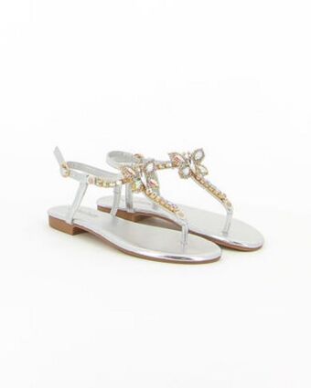 Globo Moda Bachata -sandalo gioiello argento con cinturino alla caviglia, tacco 1,5cm offerta