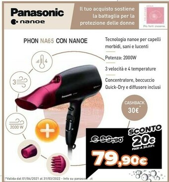 Expert Panasonic Phon Con Nanoe NA65 offerta