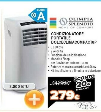Expert Olimpia Splendid Dolceclima Compact 8 63 DB Bianco offerta