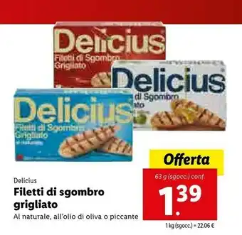 Lidl Delicius Filetti Di Sgombro All'Olio Di Oliva offerta