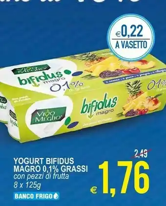 MD Discount Vivo Meglio Yogurt Bifidus Magro 0,1% Grassi Con Pezzi Di Frutta offerta