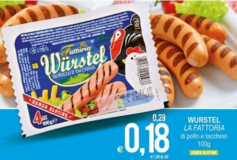 MD Discount La Fattoria Wurstel Di Pollo E Tacchino 4 Pz 100 G(ml) offerta