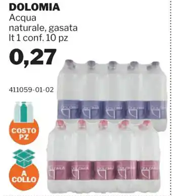 SoGeGross Dolomia Acqua naturale, gasata lt 1 conf. 10 pz offerta
