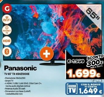 Expert Panasonic TX-65HZ1000E TV 165,1 Cm (65") 4K Ultra HD Smart TV Wi-Fi Nero offerta