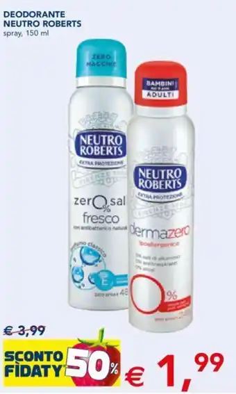 Esselunga Neutro Roberts Deodorante Spray 150 ml offerta