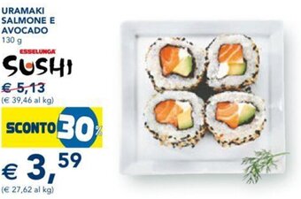 Esselunga Uramaki Salmone E Avocado 130 g offerta