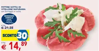 Esselunga Fettine Sottili di Vitellone Naturama Con Formaggio e Rucola offerta
