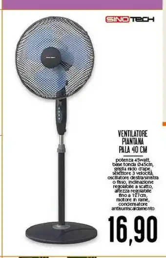 Conad Sinotech Ventilatore Piantana Pala 40 Cm offerta