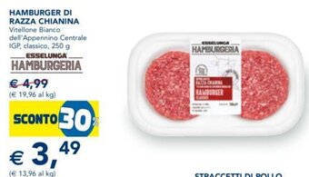 Esselunga Hamburger di Razza Chianina 250 g offerta
