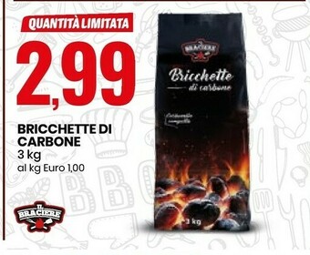 Eurospin Il braciere Bricchette di Carbone offerta