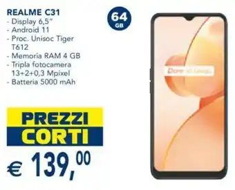 Esselunga Realme C31 64gb offerta