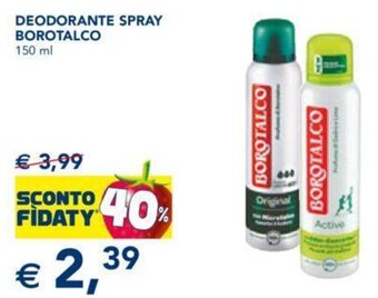 Esselunga Borotalco Deodorante Spray 150 ml offerta