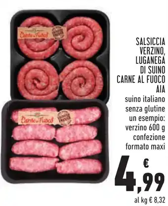 Conad Margherita Salsiccia Verzino, Luganega Di Suino Carne Al Fuoco offerta