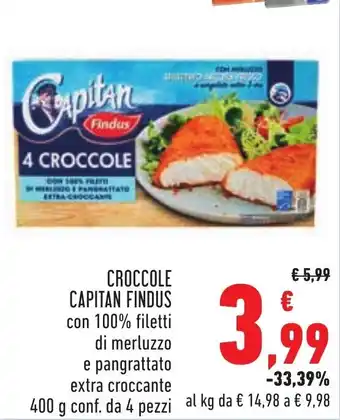 Conad Margherita Findus Croccole Capitan 400 g Conf. da 4 Pezzi offerta