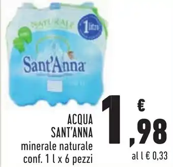 Conad Margherita Sant'Anna Acqua Minerale Naturale Conf. 1 l x 6 Pezzi offerta