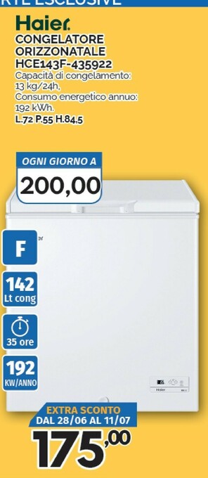 Orizzonte Haier Congelatori a pozzetto offerta