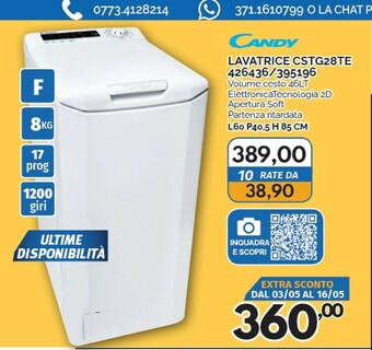 Orizzonte Candy Lavatrice offerta