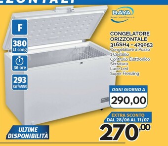 Orizzonte Daya Congelatori a pozzetto offerta