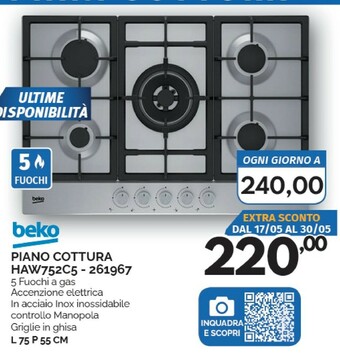 Orizzonte Beko Piano cottura offerta