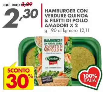 Italmark Amadori Hamburger Con Verdure Quinoa & Filetti di Pollo x 2 g 190 offerta