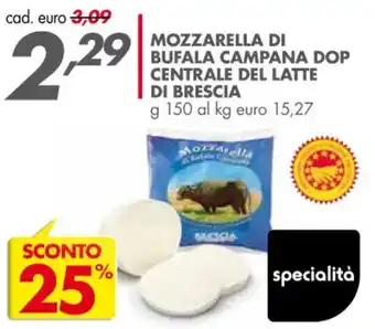 Italmark Mozzarella di Bufala Campana DOP Centrale del Latte di Brescia g 150 offerta